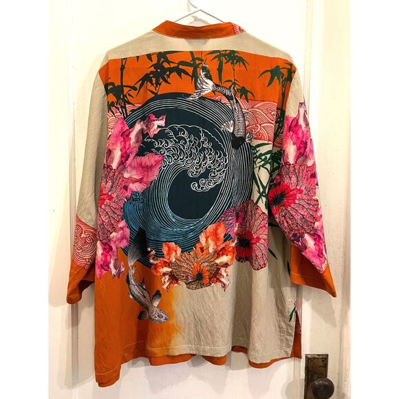 CITRON Santa Monica Multicolor Floral Button Up Shirt  Women's Size 2X - Picture 6 of 11